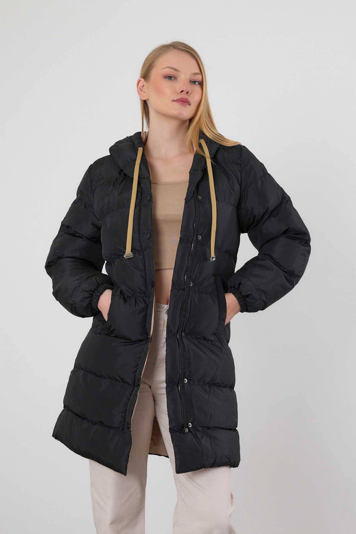 0021-1 Çift Renkli Oversize Mont Bej - 2