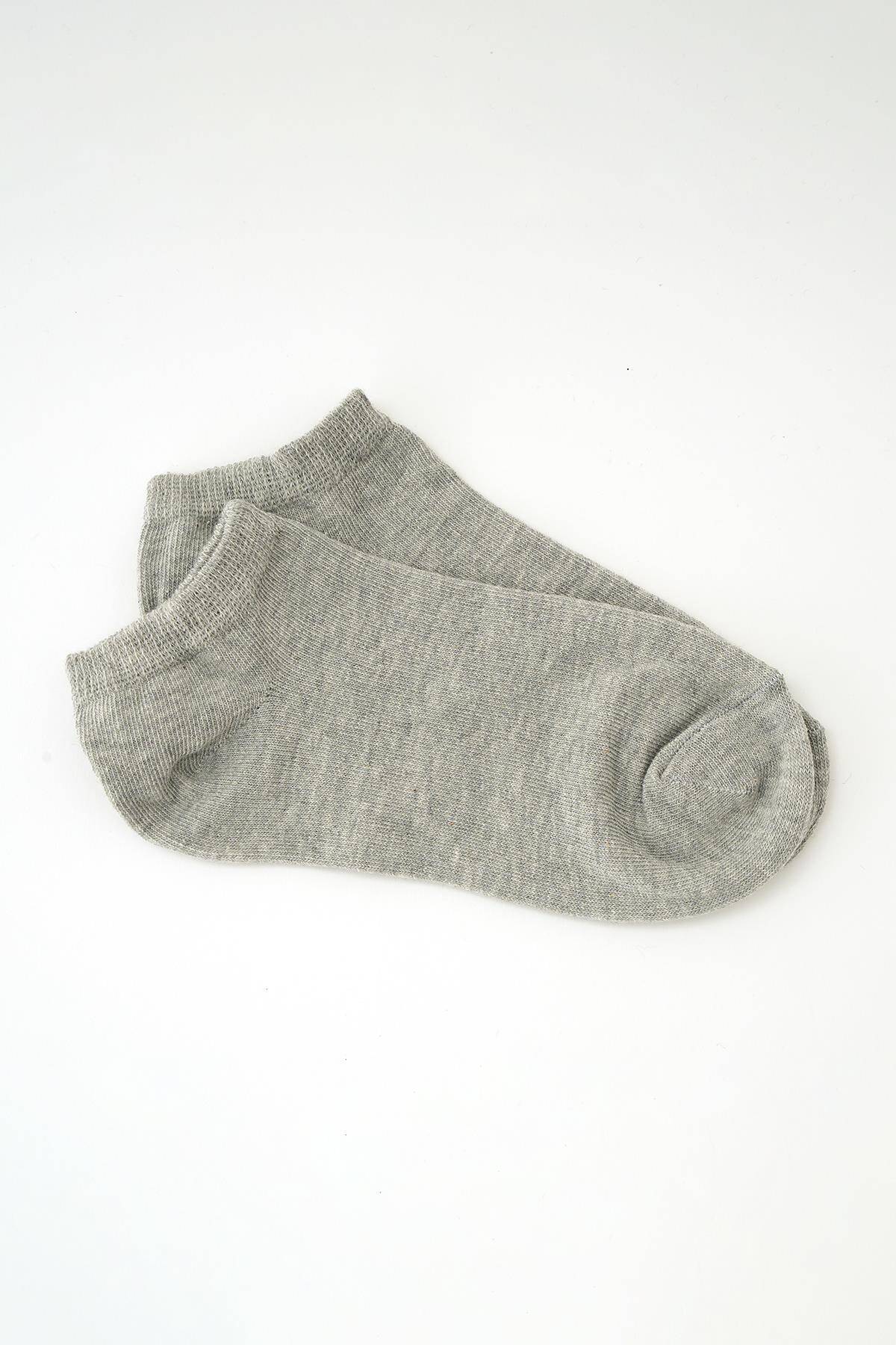 1005 Çiçek Desen 3'Lü Patik Çorap Renkli - 3