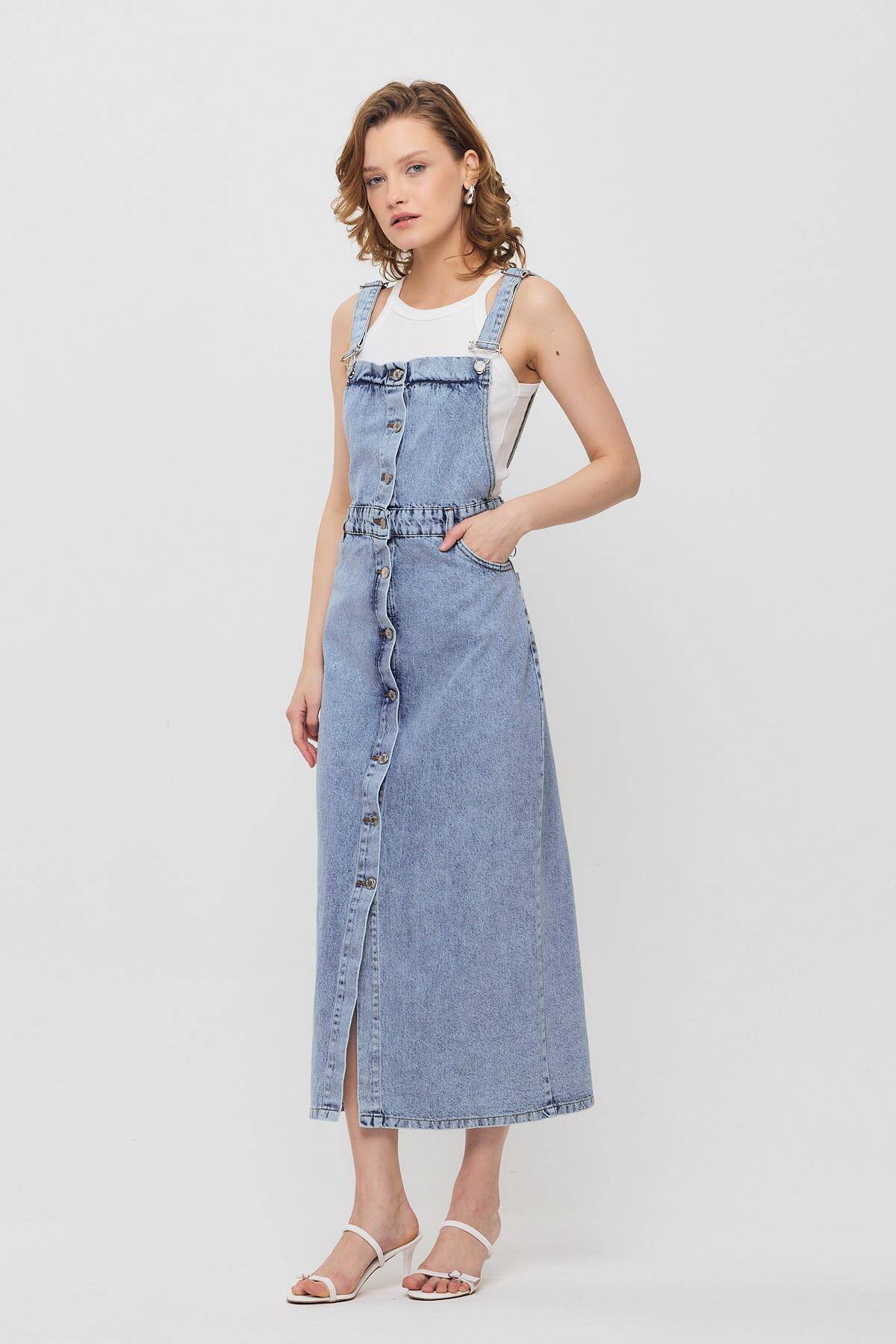 1010 Ön Düğmeli Salopet Buzkar - Stilay