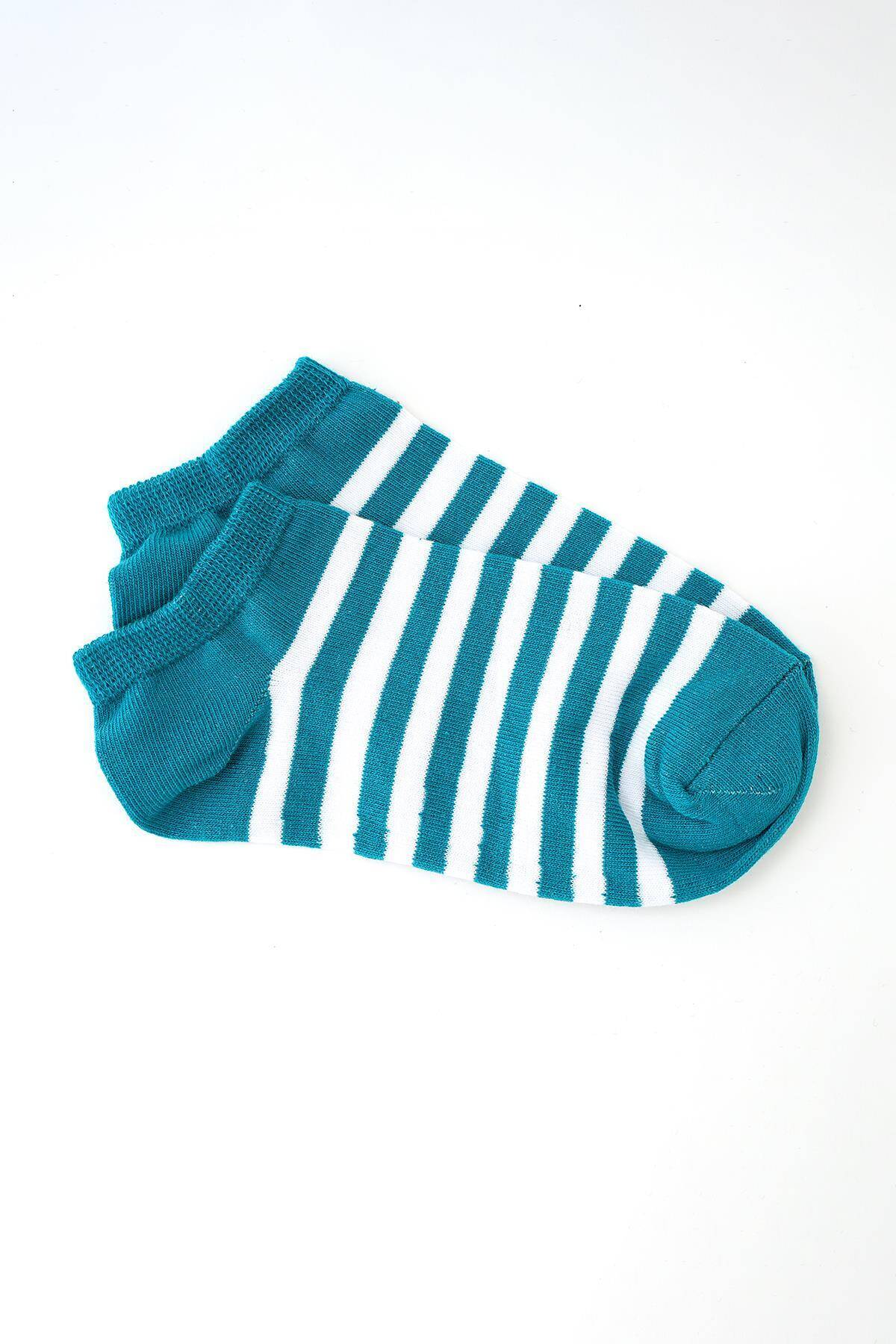 1053 Çizgili 3'lü Çorap Renkli - Stilay