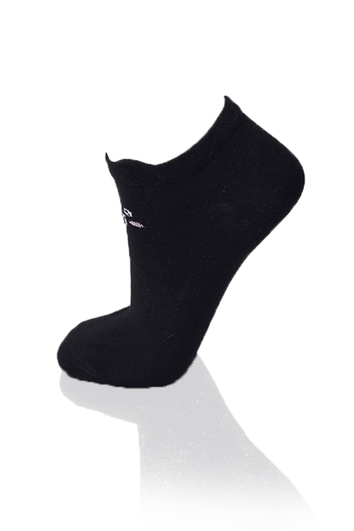 1101 Üç Boyutlu 3'lü Patik Çorap Siyah - Stilay