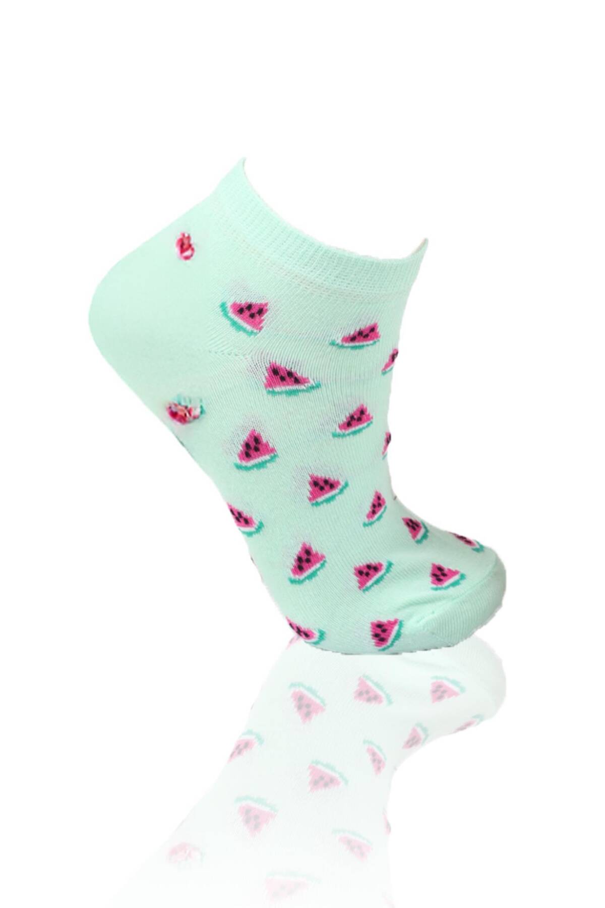 1112 3'lü Patik Çorap Desenli - Stilay