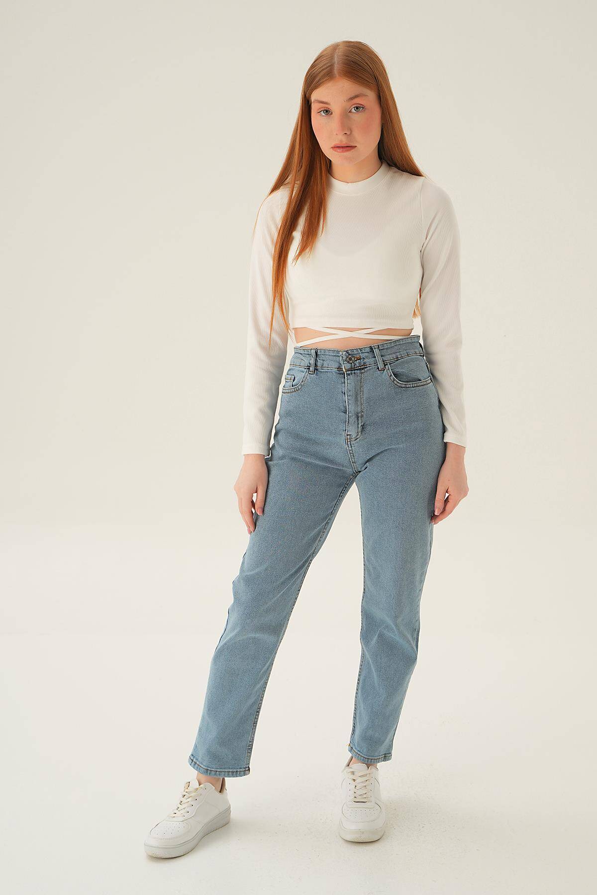 11121 Yüksek Bel Mom Jean Buz - Stilay