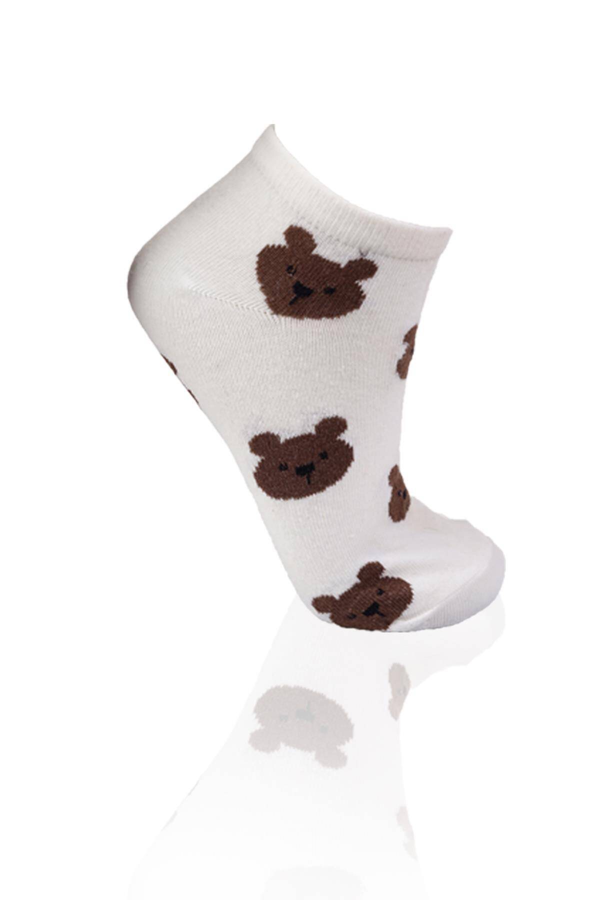 1116 3'lü Ayıcıklı Patik Çorap Renkli - Stilay