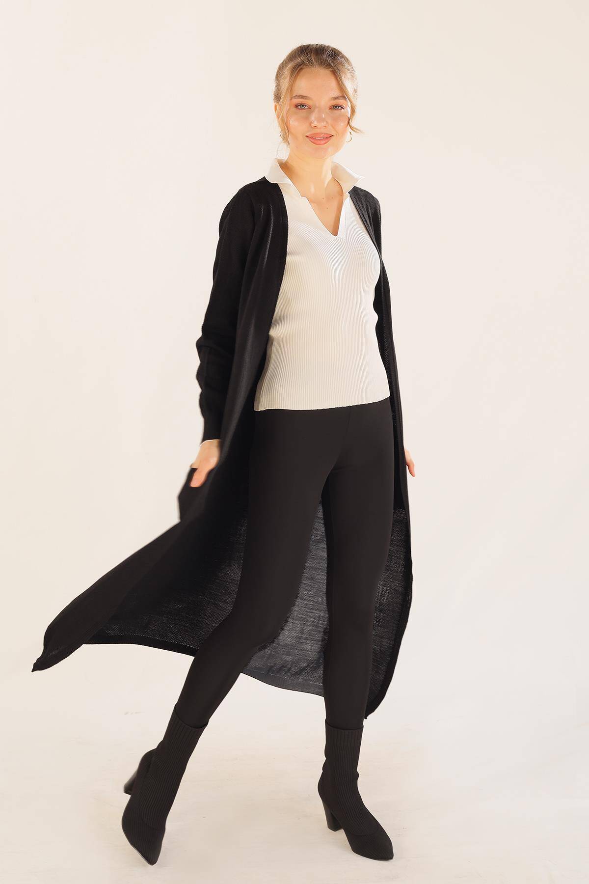 135 Uzun Hırka Siyah - Stilay