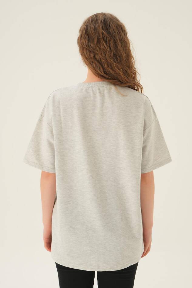 1633 Oversize Tişört Gri - 5