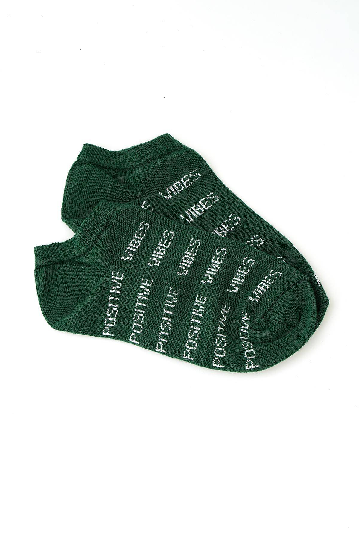 1934 Yazılı 3'lü Patik Çorap Renkli - 2