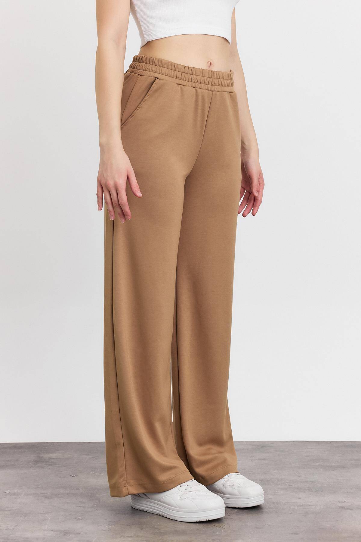 2001 Bel Lastik Geniş Paça Eşofman Camel - 2