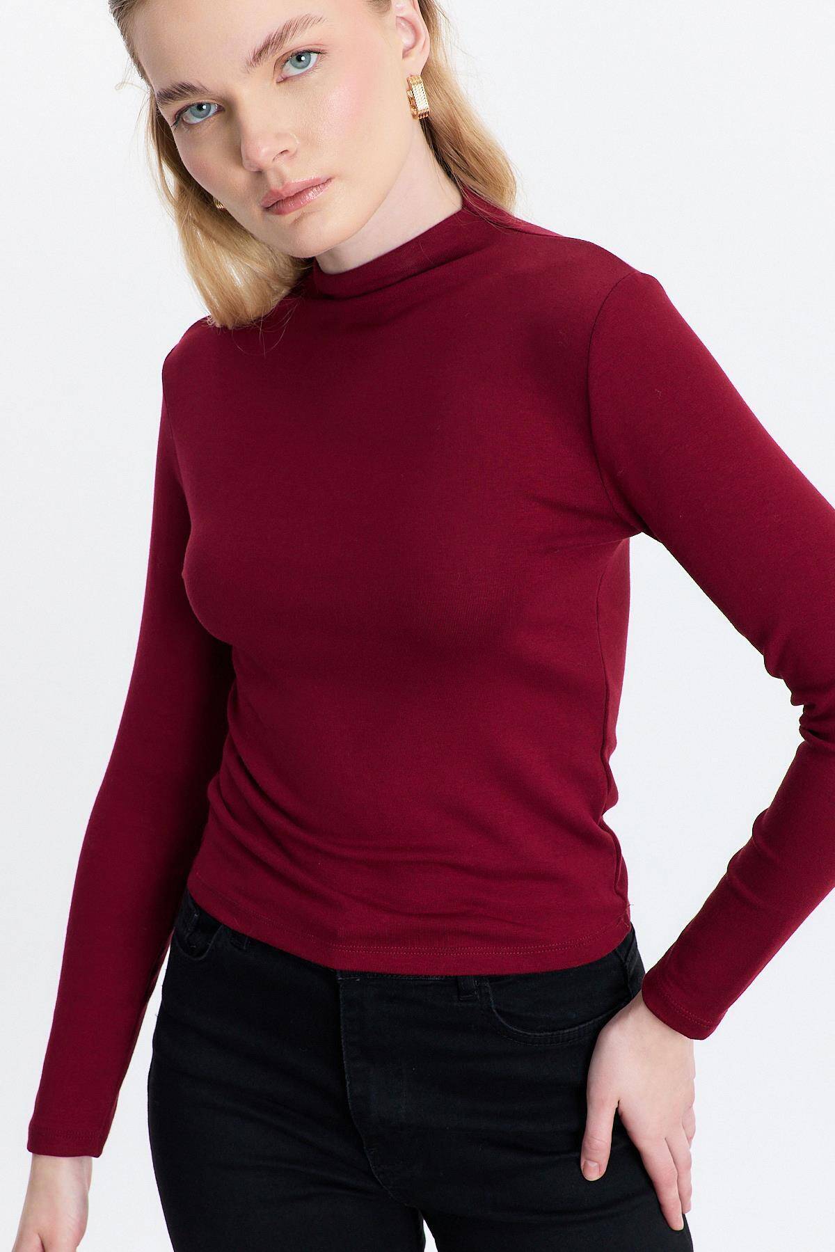 2069 Yarım Boğaz Bady Bordo - 1