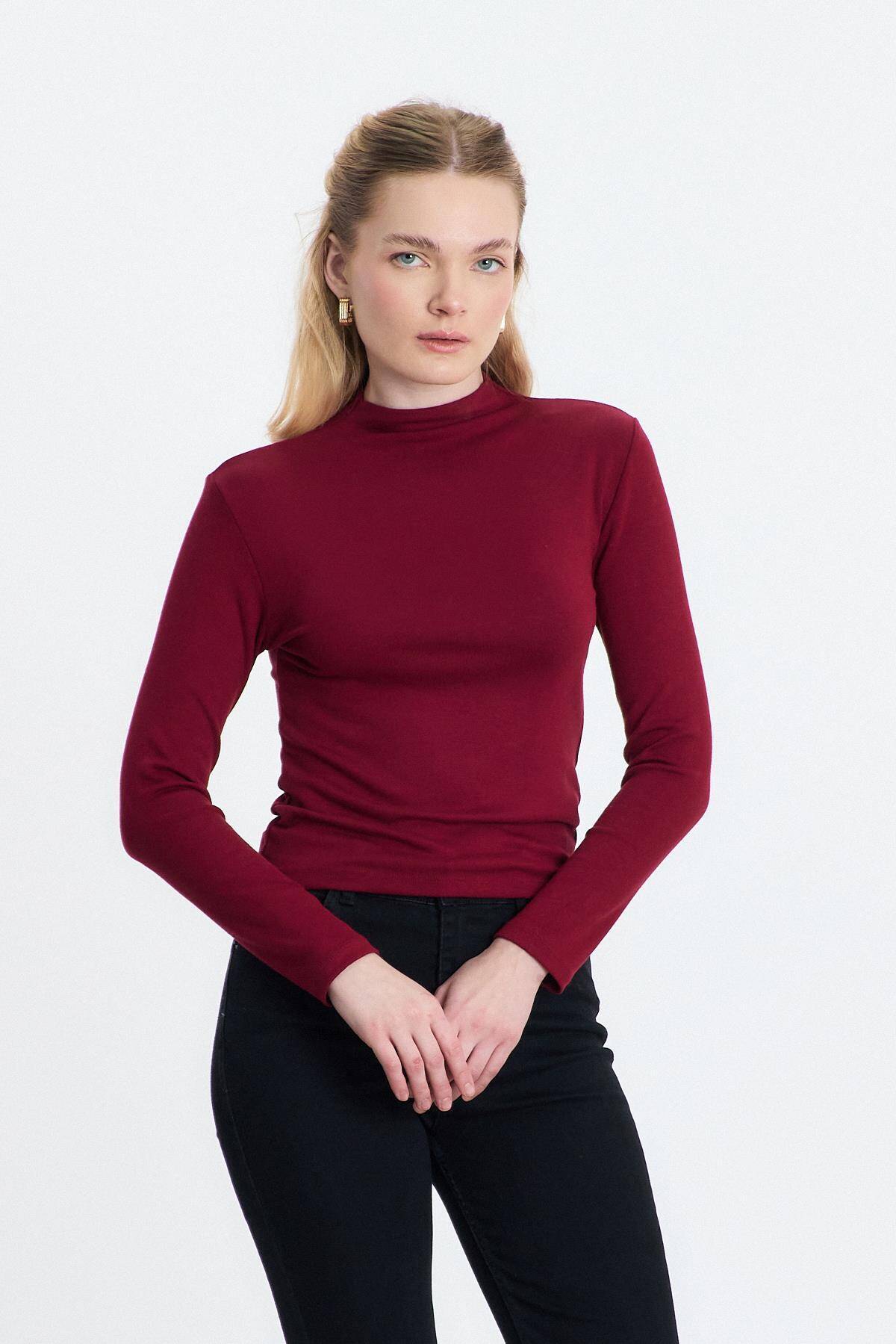 2069 Yarım Boğaz Bady Bordo - Stilay