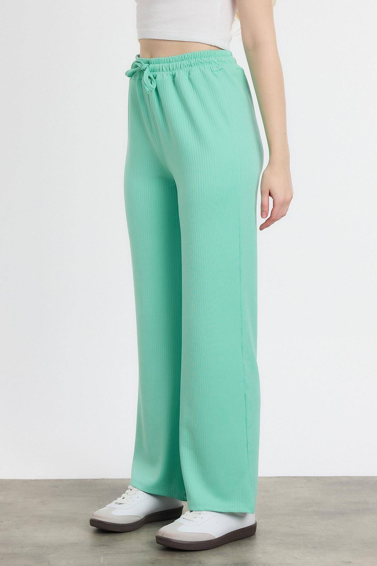 2111 Bel Lastikli Pantolon Su Yeşili - Stilay