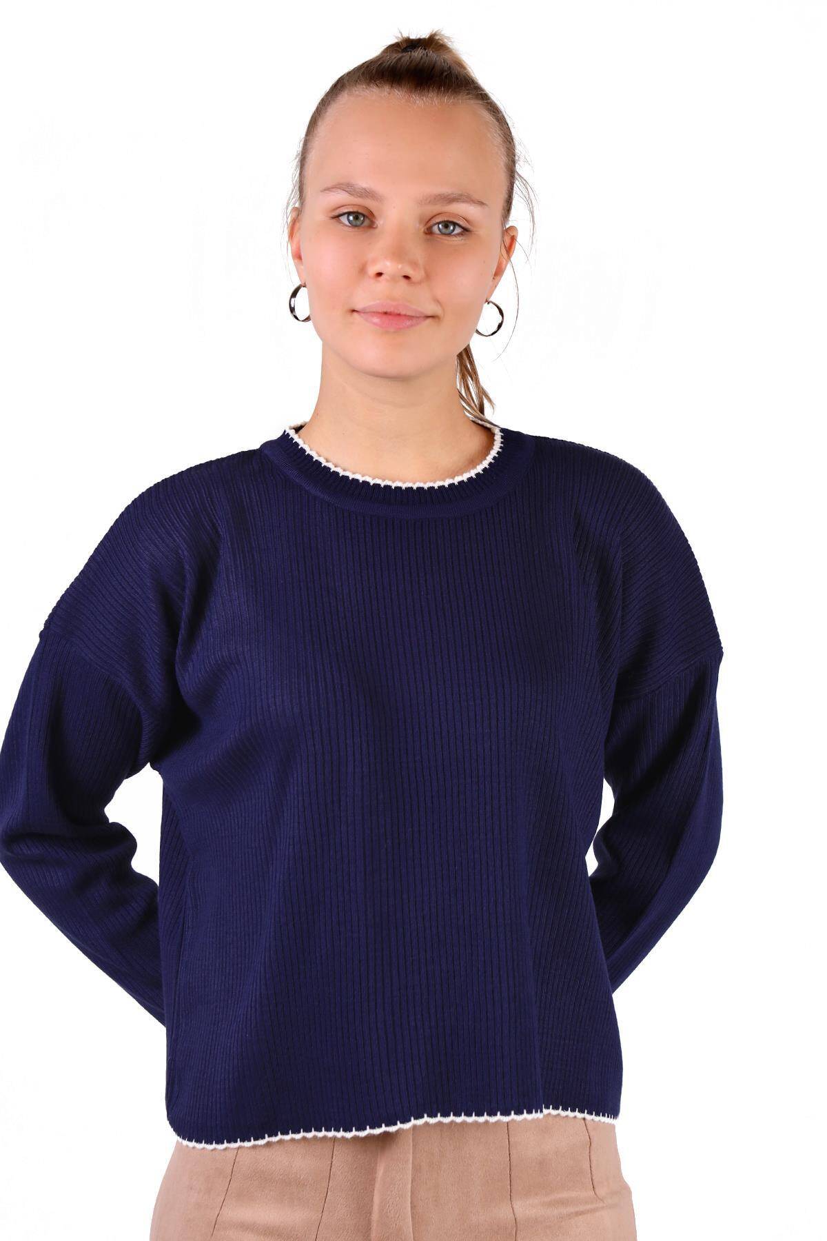 24245 Çoban Dikiş Detay Kazak Laci - Stilay