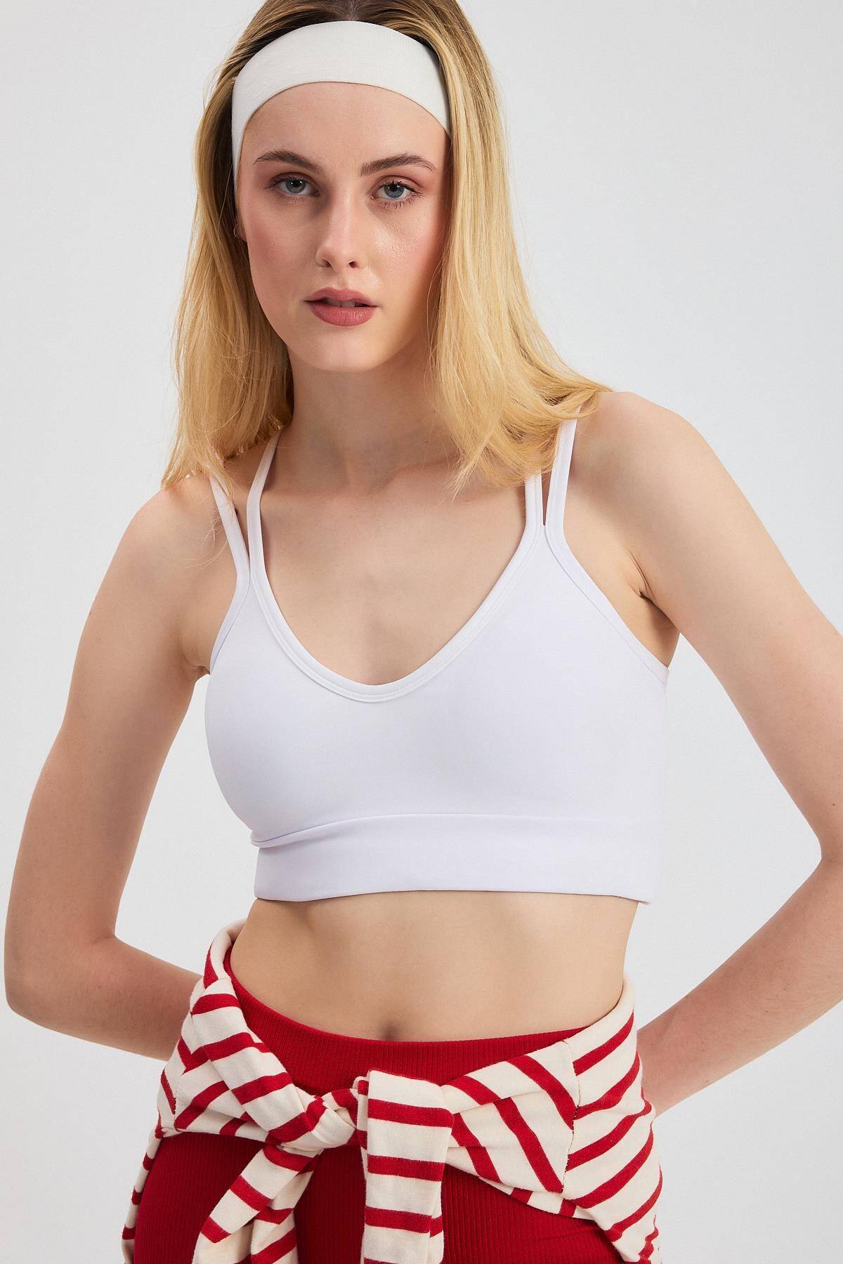 3005 Arka Çapraz Büstiyer Beyaz - Stilay