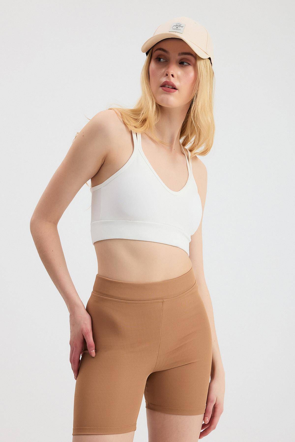 3005 Arka Çapraz Büstiyer Ekru - Stilay