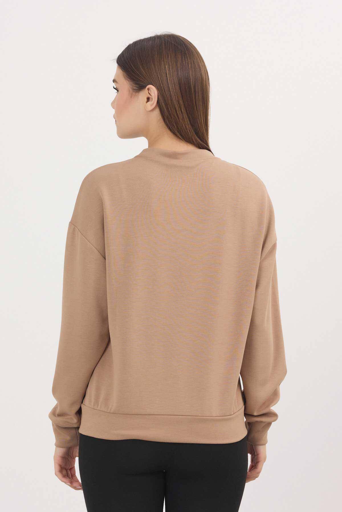 4004 Dreamer Nakış Detay Sweat Camel - 5