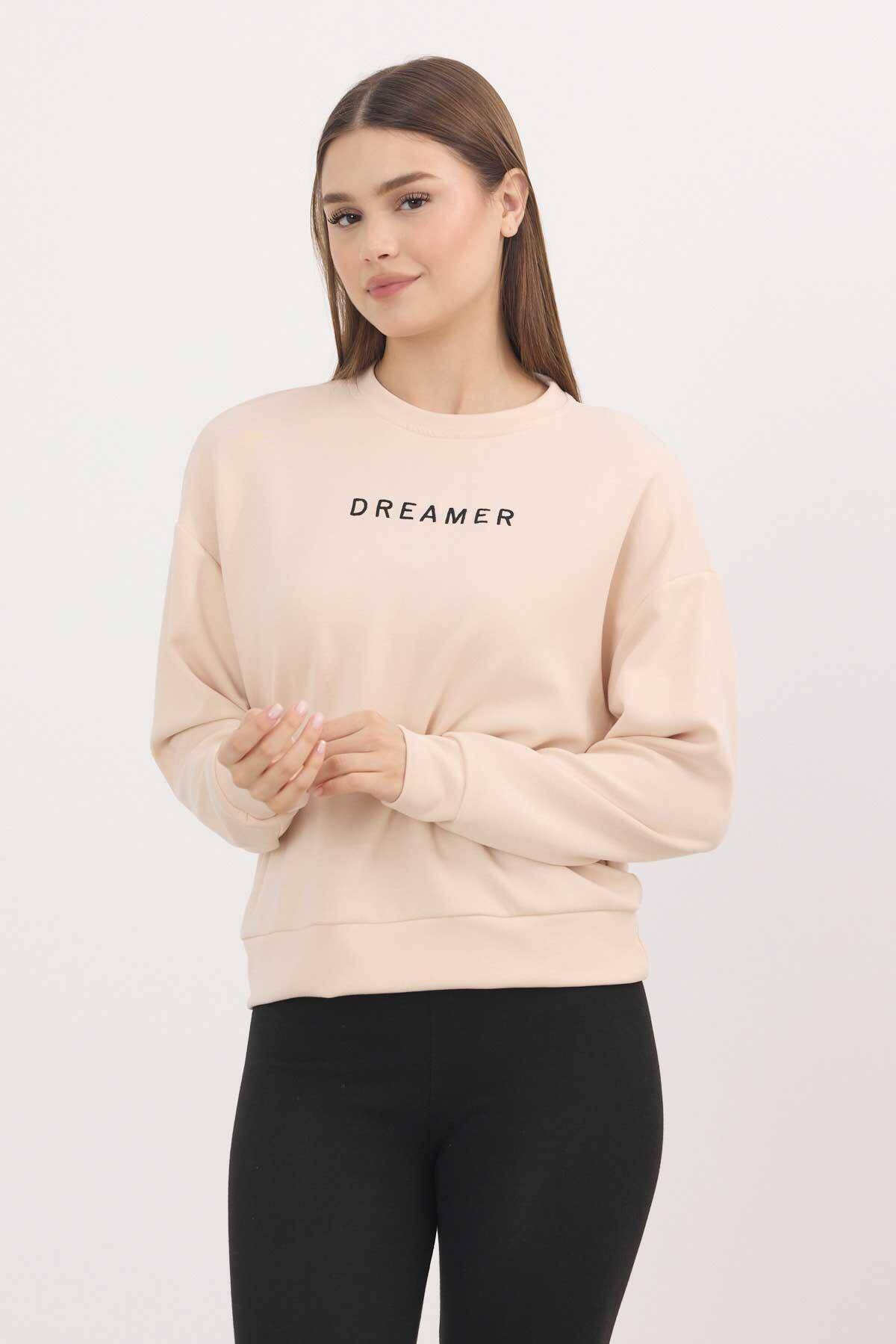 4004 Dreamer Nakış Detay Sweat Taş - 8