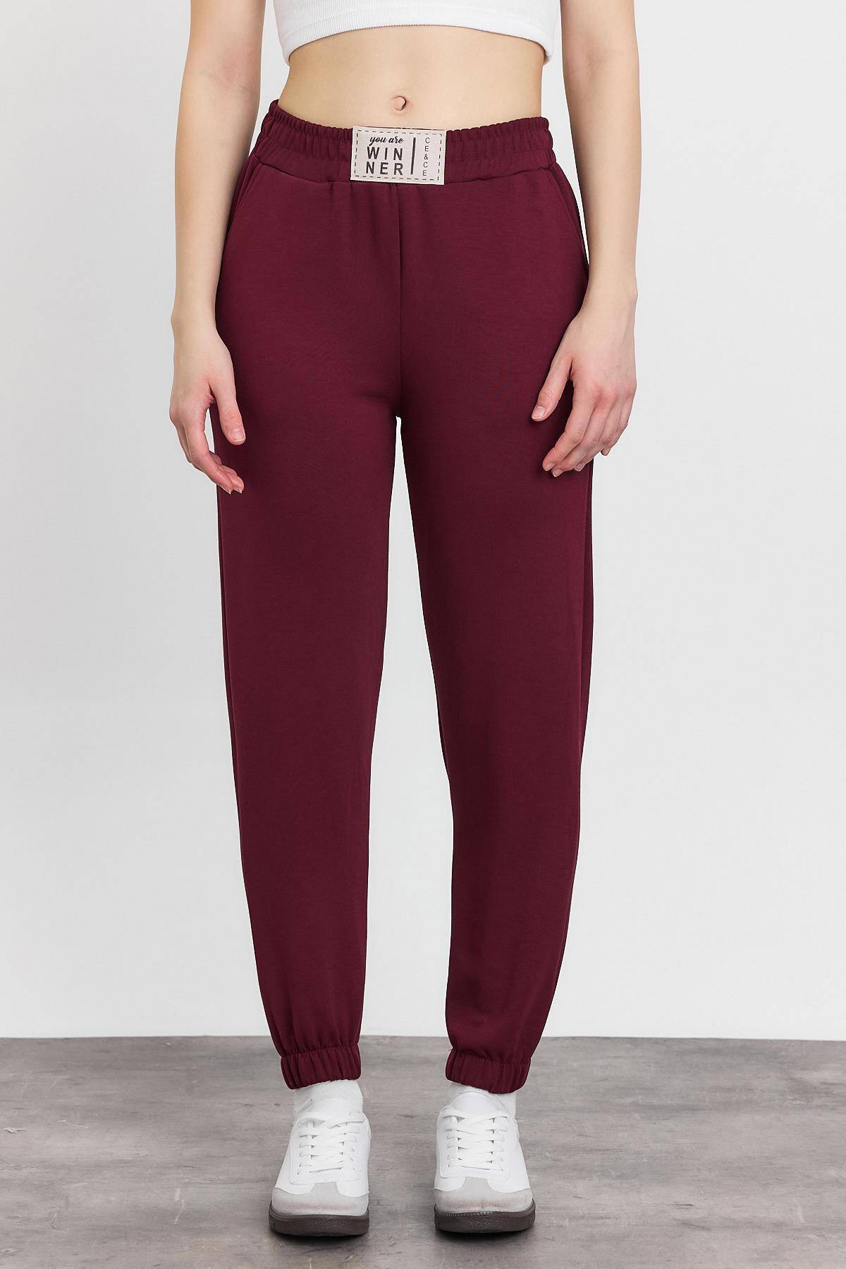 4011 Ön Aksesuar Detay Eşofman Bordo - Stilay