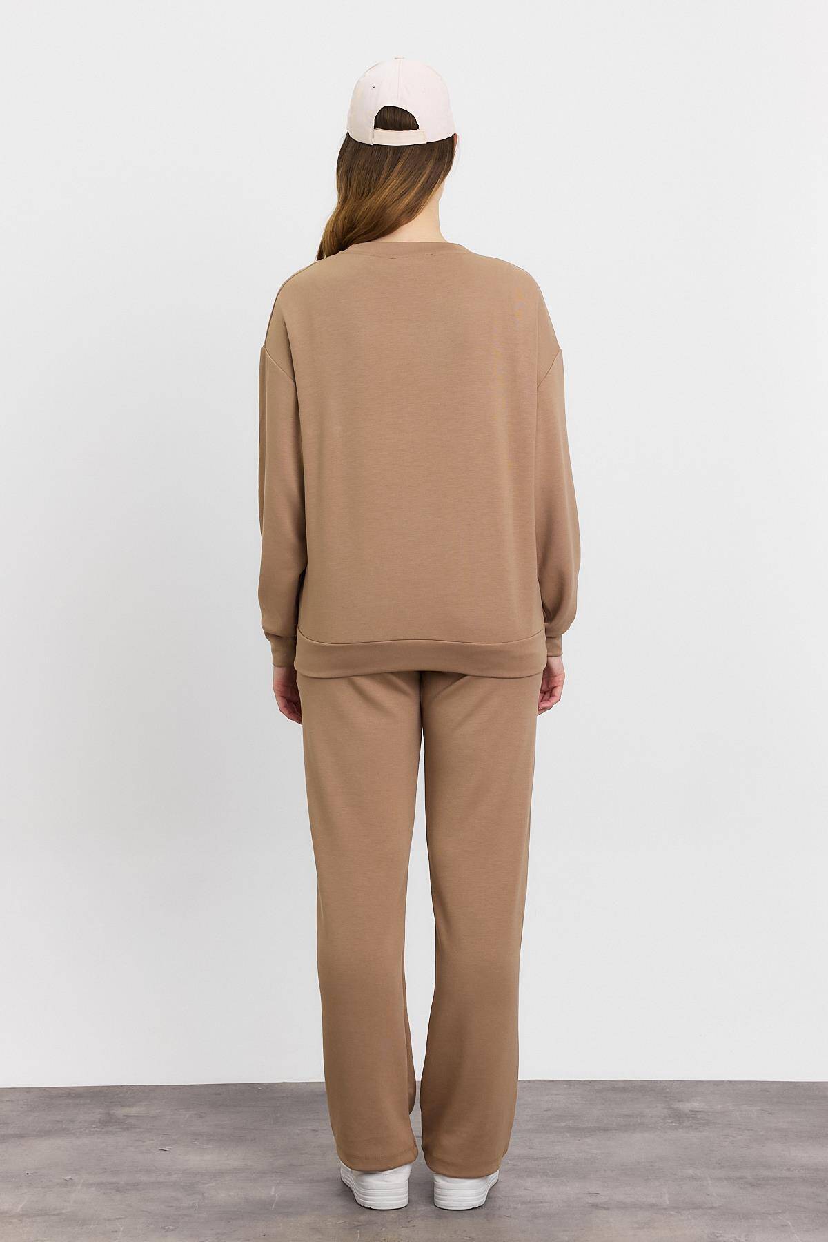 4013 Nakış Detay Pantolon Takım Camel - 5
