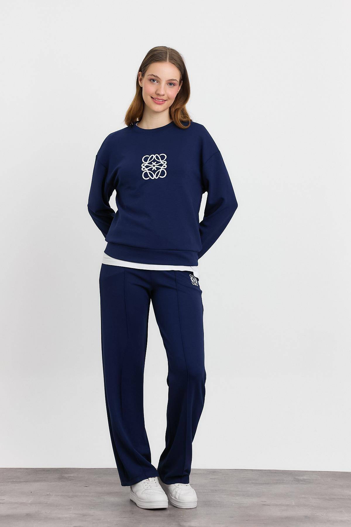 4013 Nakış Detay Pantolon Takım Laci - Stilay