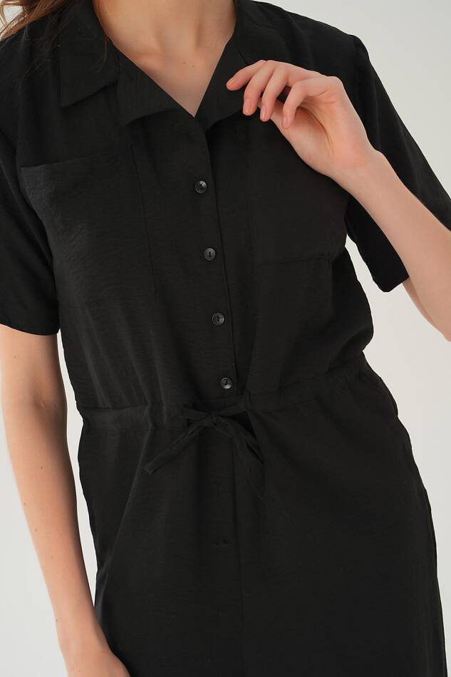 4057 Kendinden Kemerli Tulum Siyah - 6