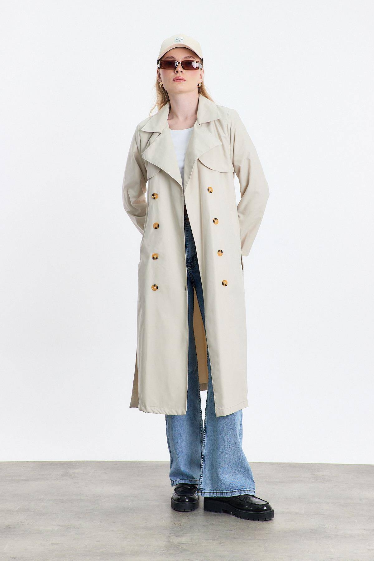 4104A Parçalı Trençkot Taş - 1