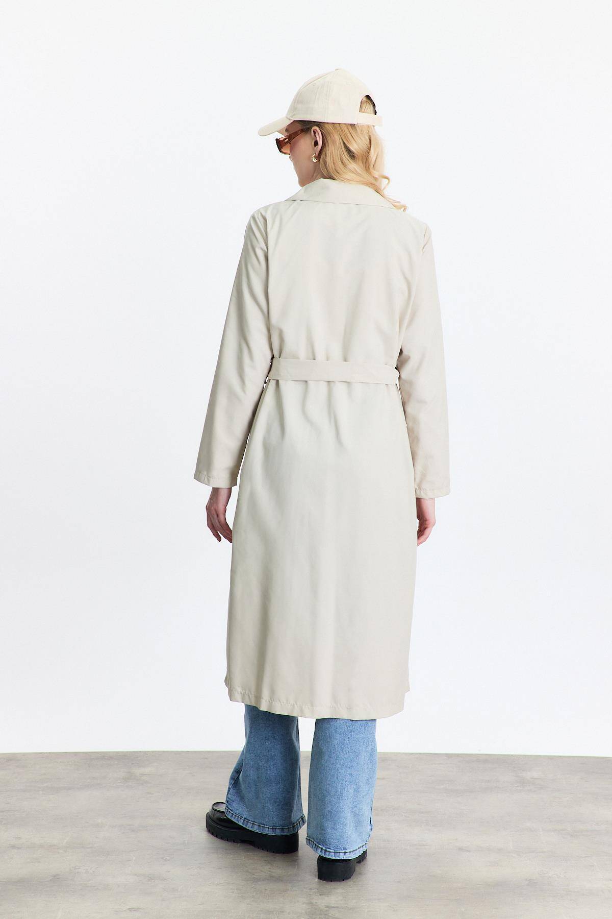 4104A Parçalı Trençkot Taş - 5