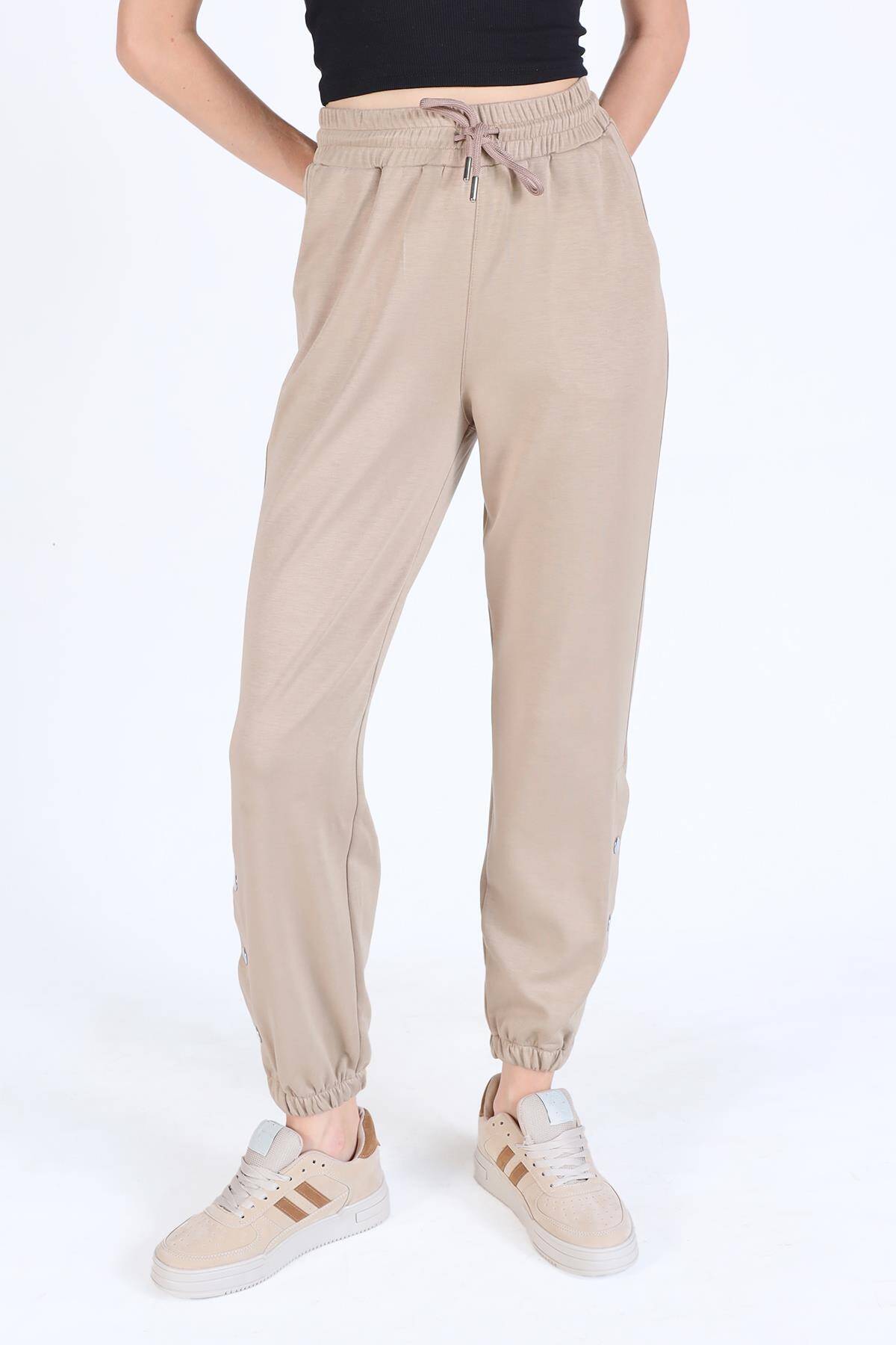 4281A paça Çıtçıtlı Eşofman Vizon 