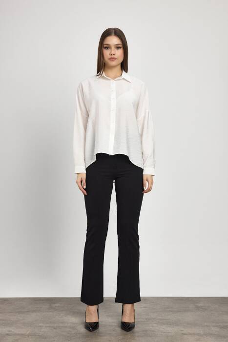 4316A Oversize Klasik Gömlek Beyaz - Stilay