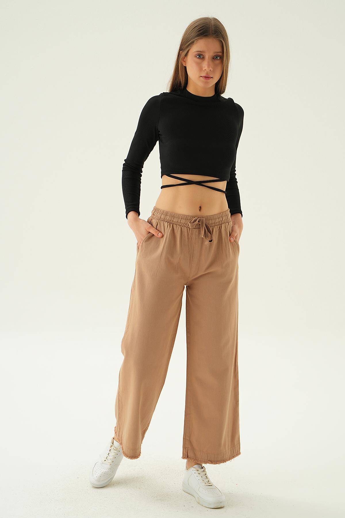 4760 Bol Paça Pantolon Camel - Stilay