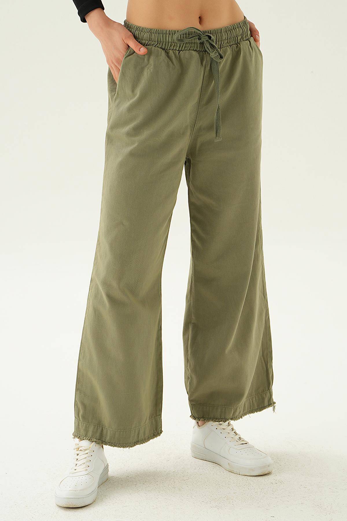 4760 Bol Paça Pantolon Haki - Stilay