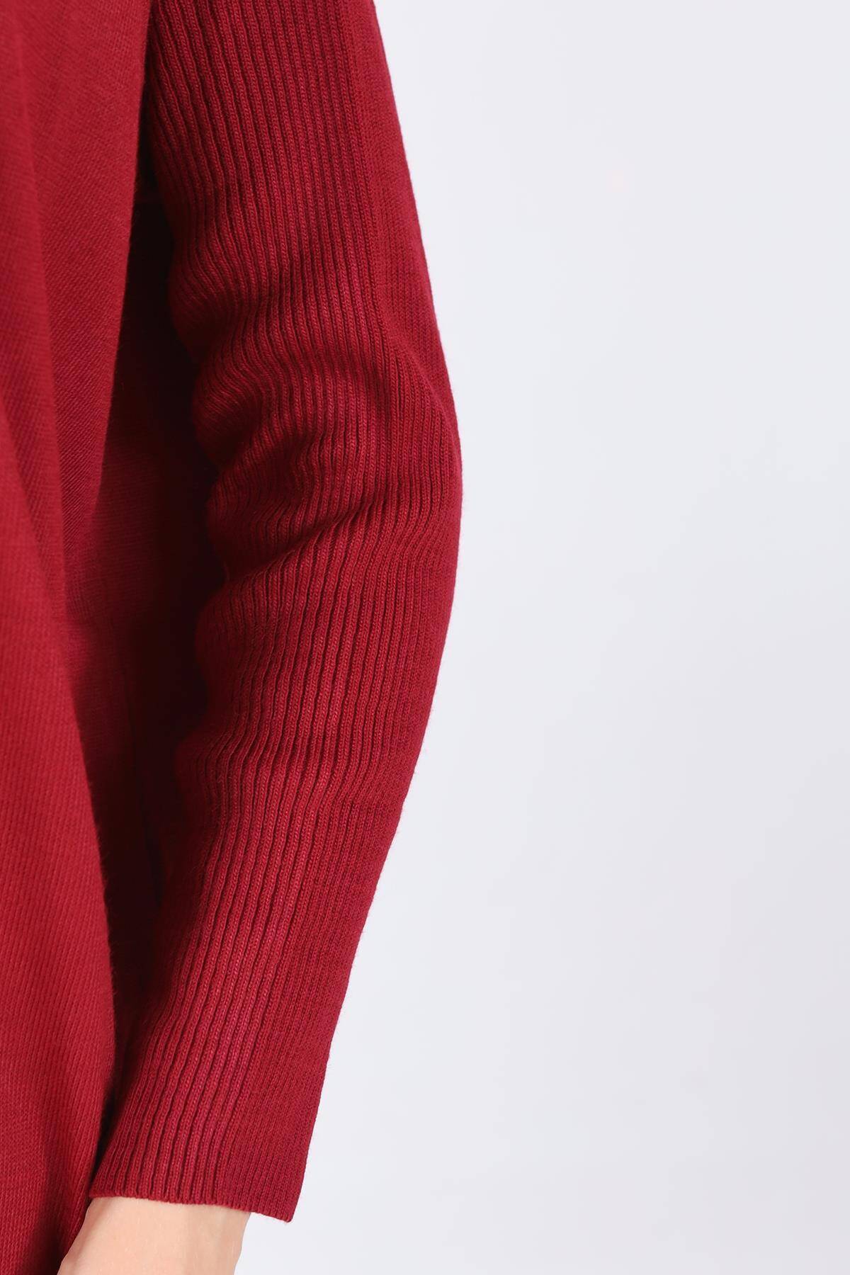 5315 Balıkçı Yaka Tunik Bordo - 6