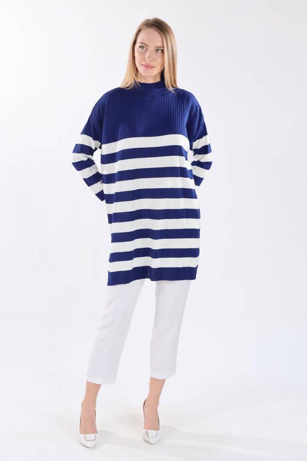 5330 Çizgili Triko Tunik Laci - 8