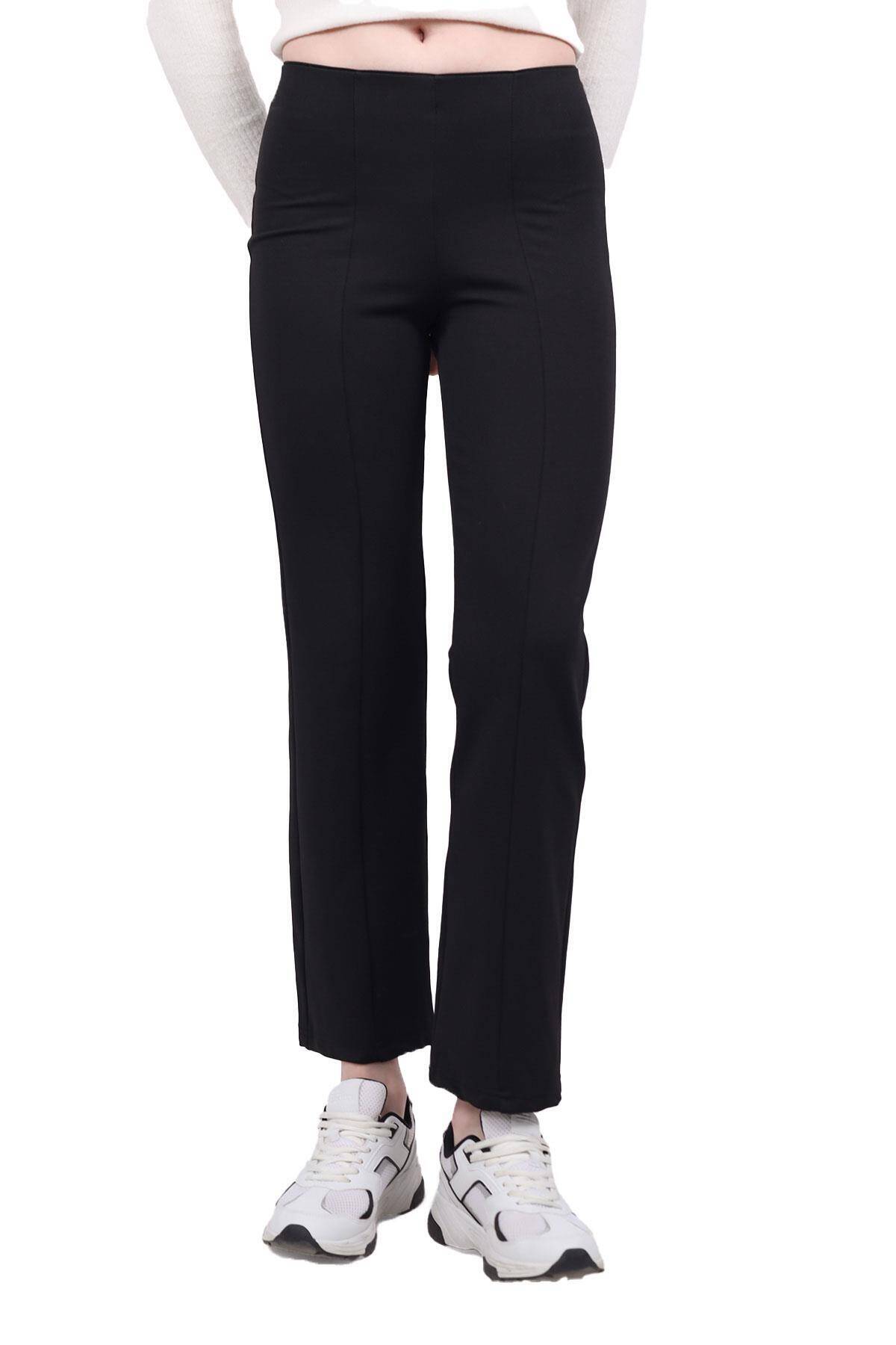 600 Bel Lastik Detay Palazzo Tayt Siyah - Stilay