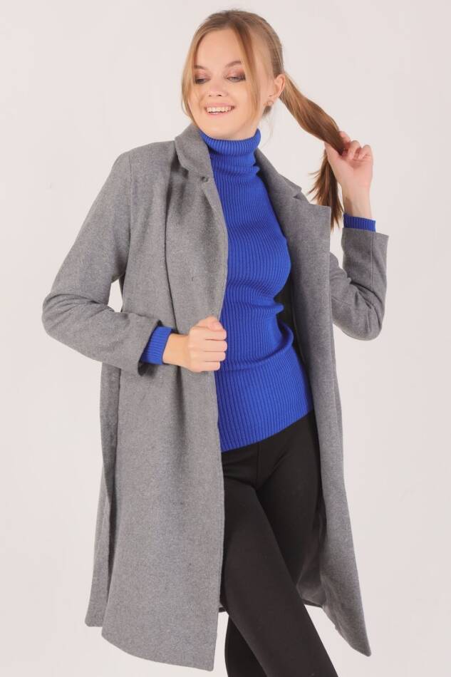 7149A Belden Bağlamalı Uzun Kaban Antrasit - 3