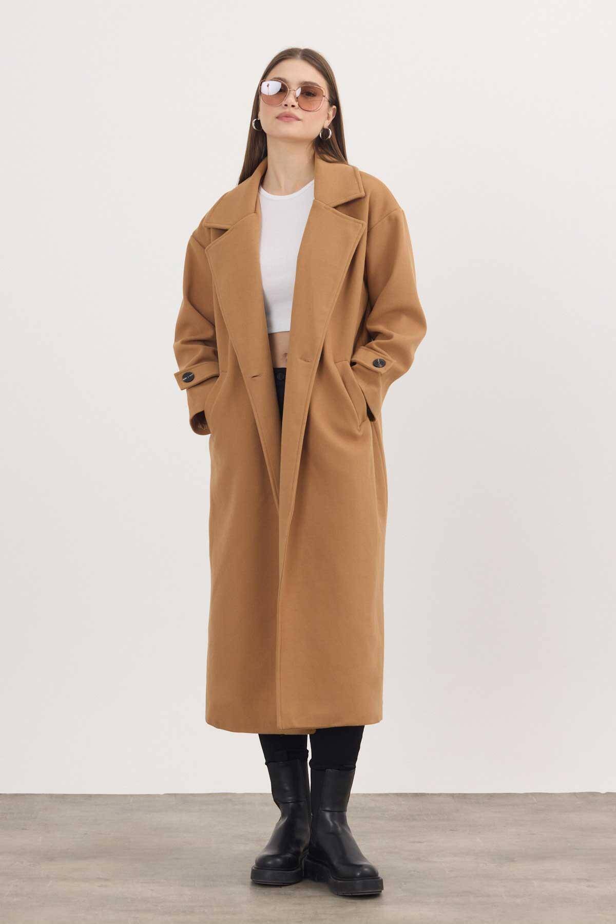 7270A Kol Düğme Detay Kaban Taba - Stilay