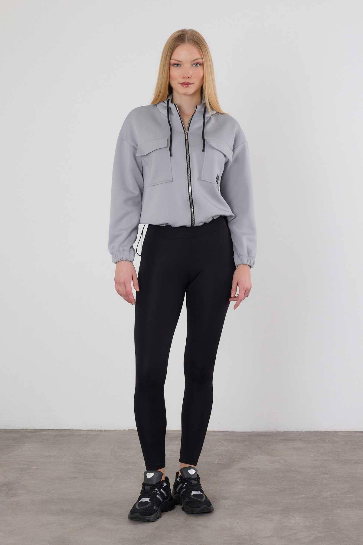 9159M Dalgıç Detay Cepli Sweat Gri - Stilay