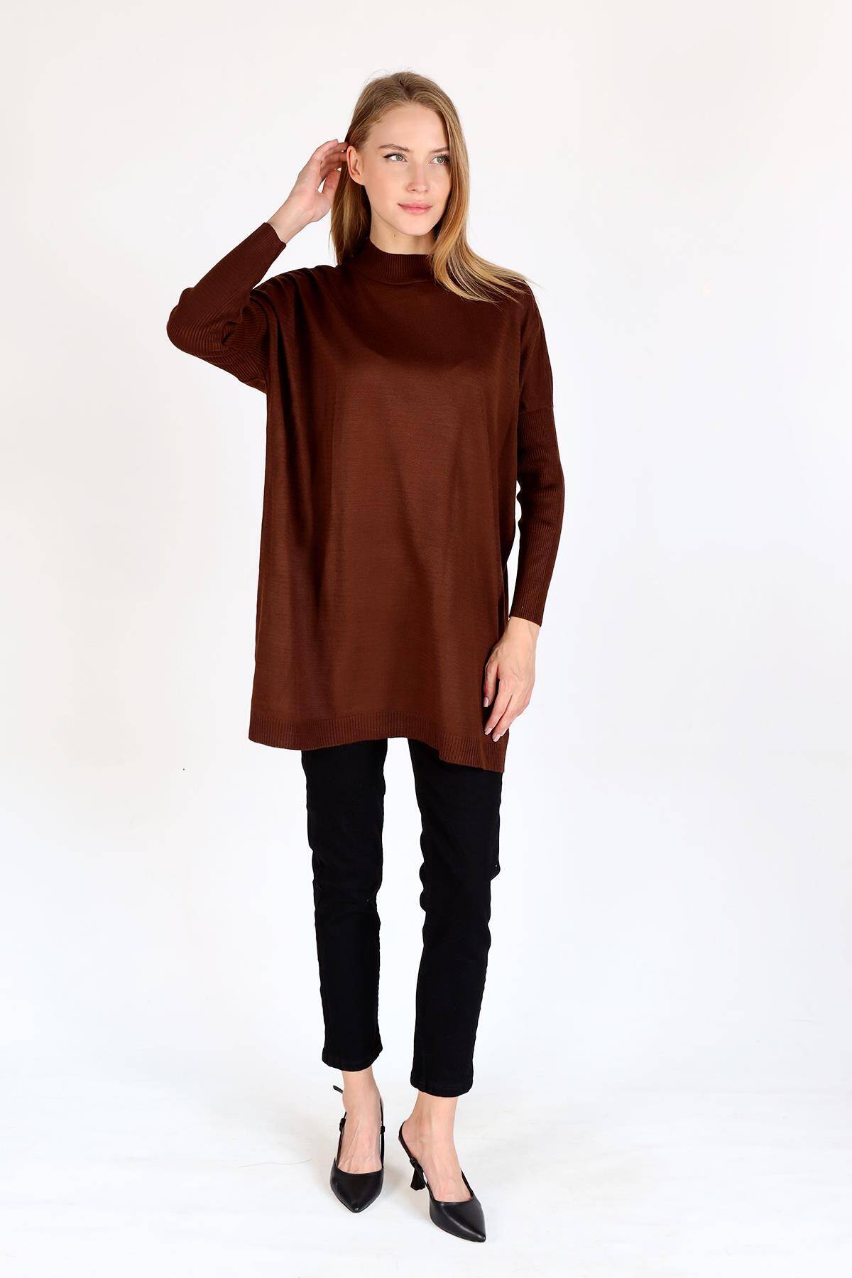 Acı Kahve Balıkçı Yaka Triko Tunik 5315 