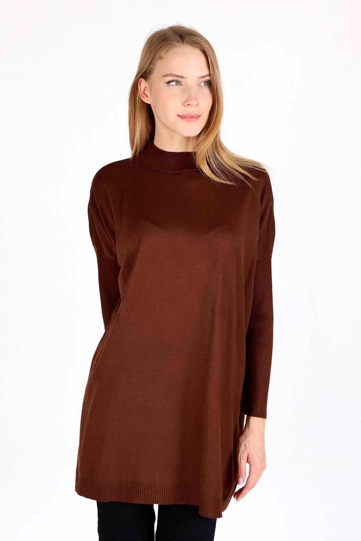 Acı Kahve Balıkçı Yaka Triko Tunik 5315 - 2