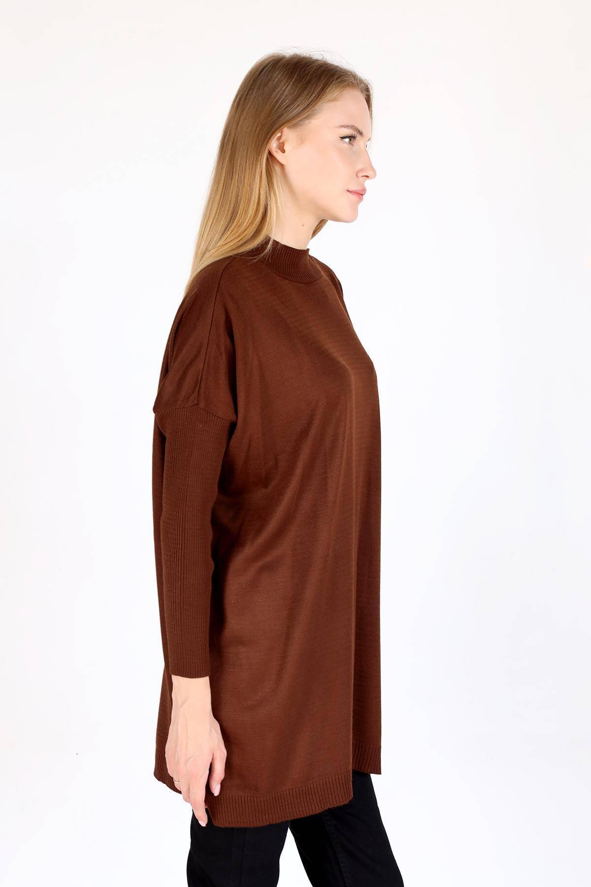 Acı Kahve Balıkçı Yaka Triko Tunik 5315 - 3