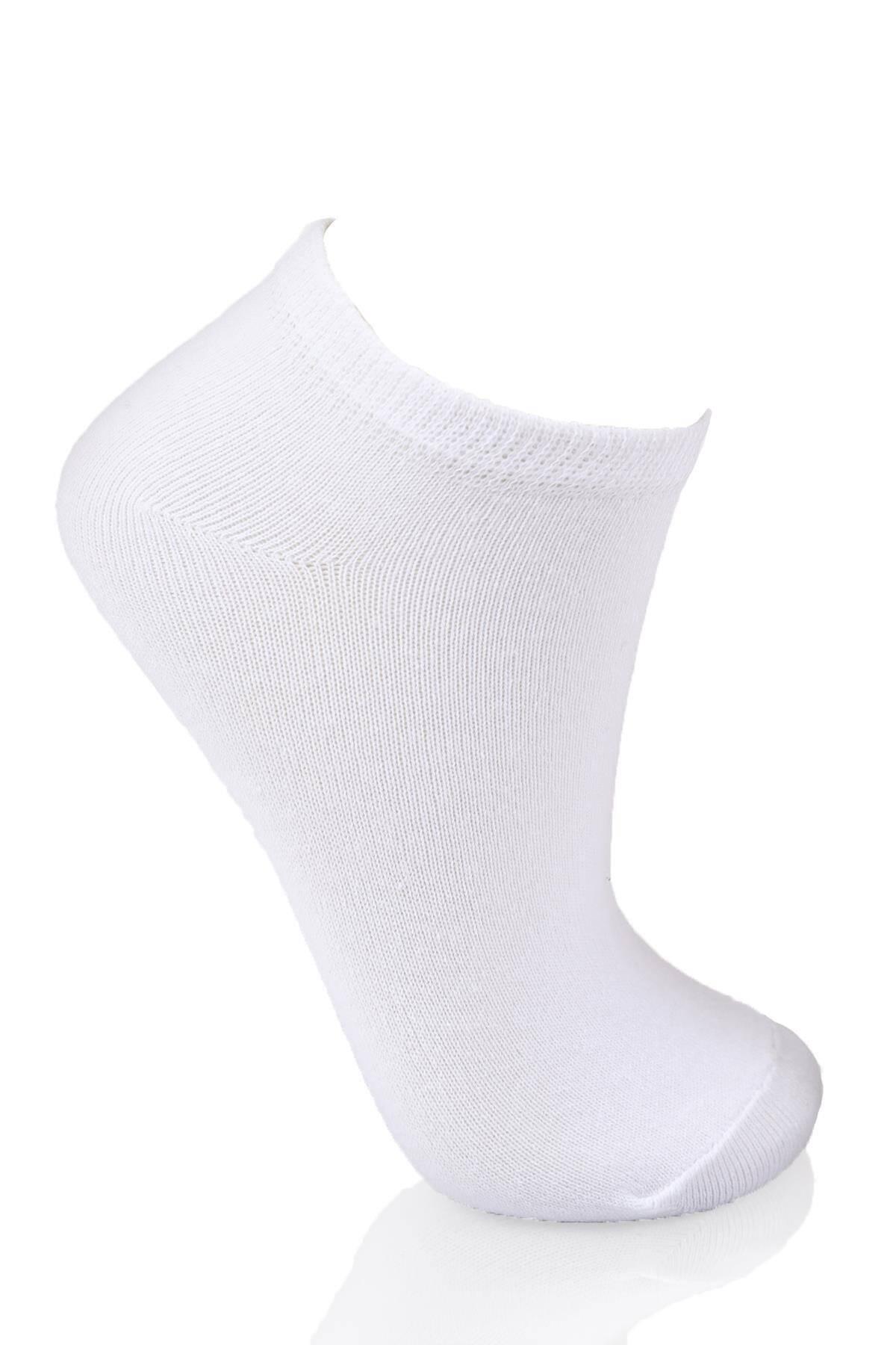 Beyaz 3'lü Kısa Çorap 1057 - Stilay