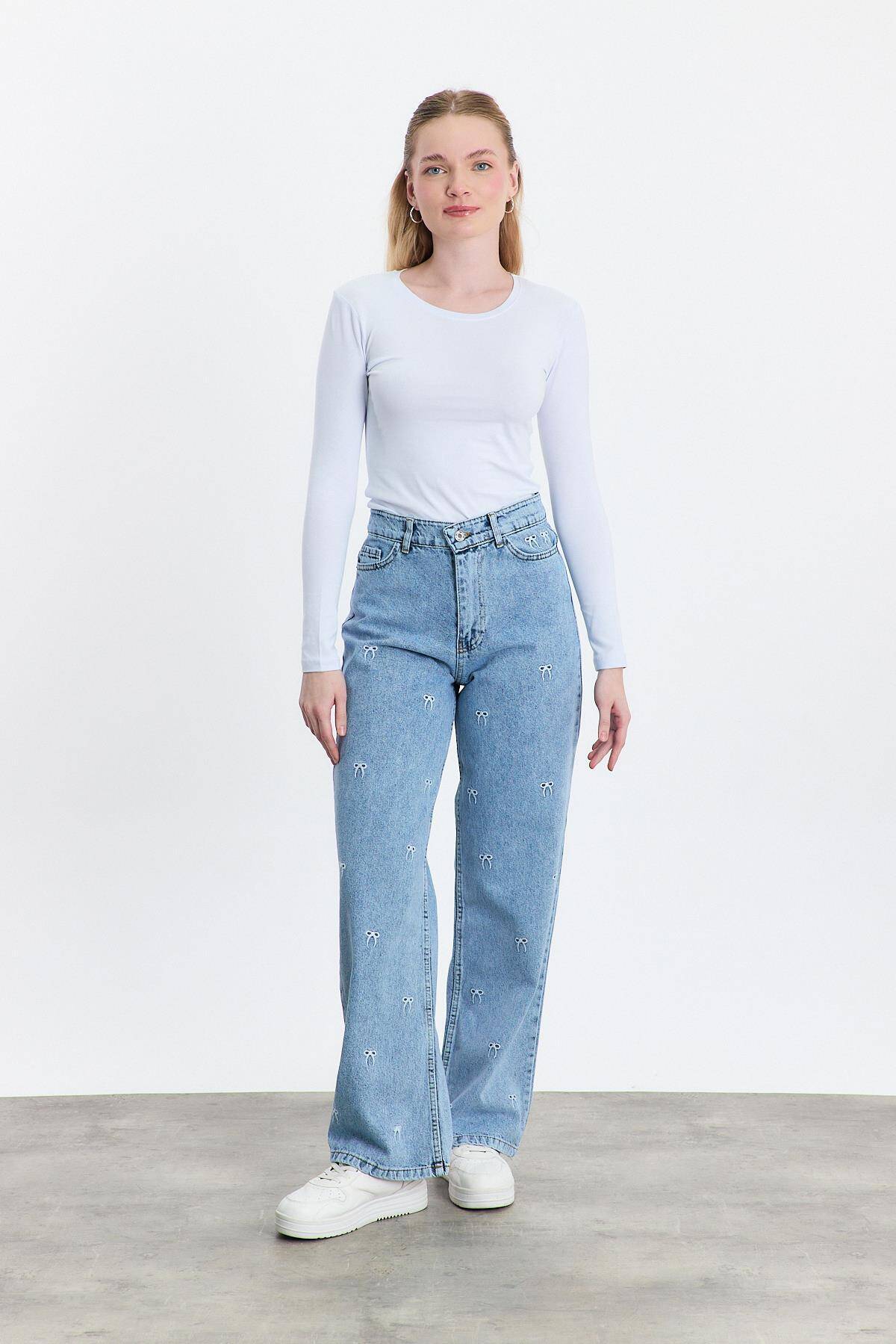 Beyaz Uzun Kol Bisiklet Yaka Basic Body 950 - 3