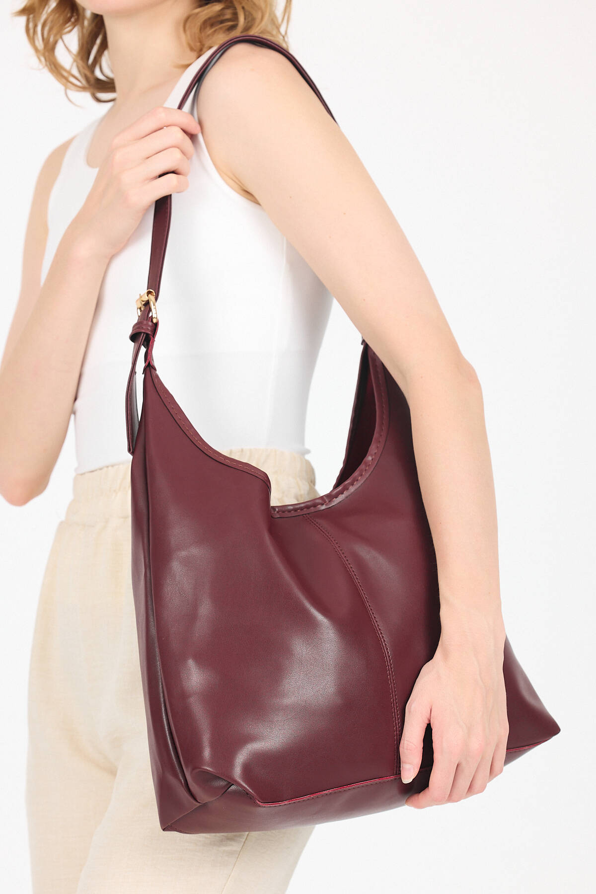 Bordo Bordo Askılı Omuz Çantası 3016 - 3