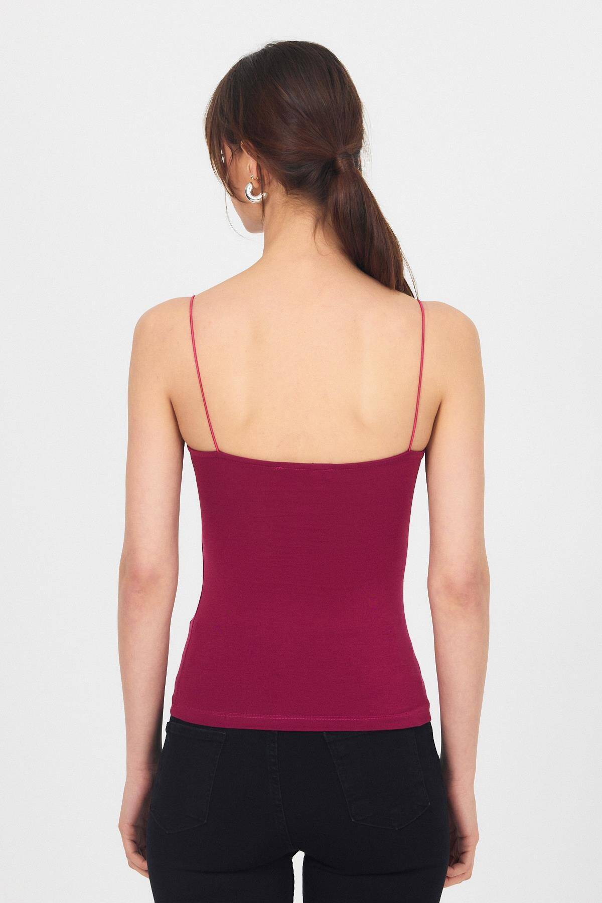 Bordo İnce Askılı Basic Atlet 848 - 4