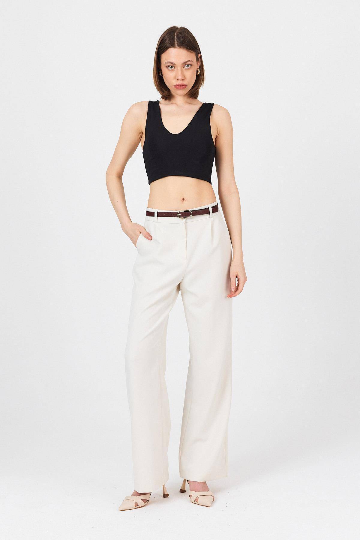 Bordo Oval Gümüş Tokalı Kemer 412 - Stilay