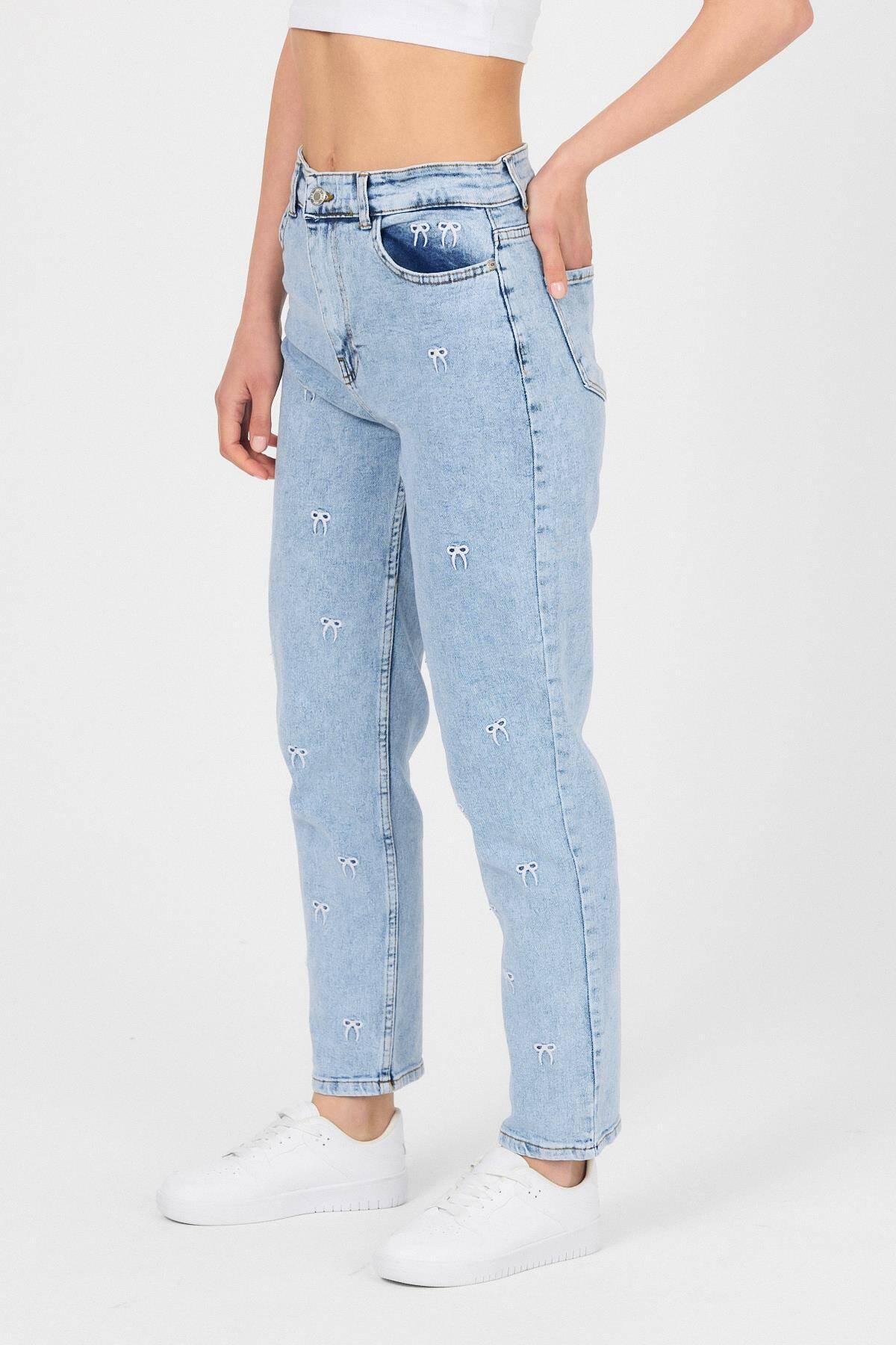Buzkar Fiyonk İşlemeli Boyfriend Jean 2229 - 3