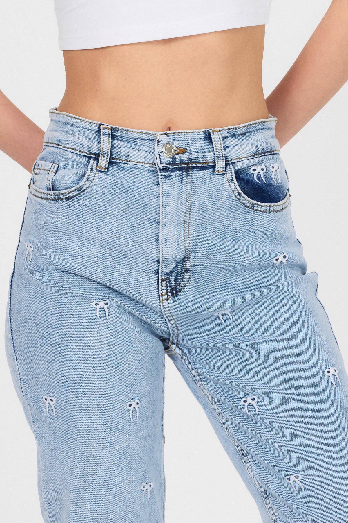 Buzkar Fiyonk İşlemeli Boyfriend Jean 2229 - 4
