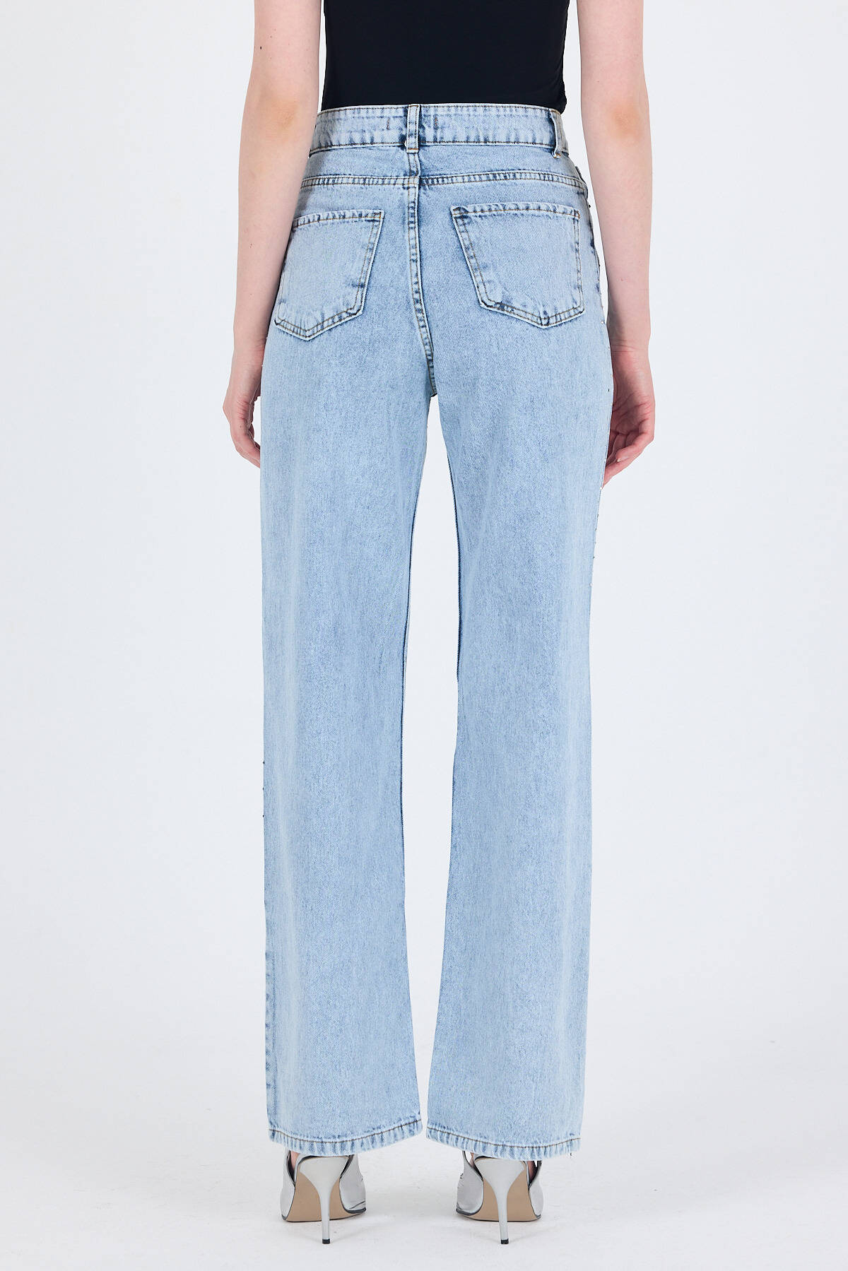 Buzkar Taş Detaylı Düz Paça Jean Pantolon 4910 - 5