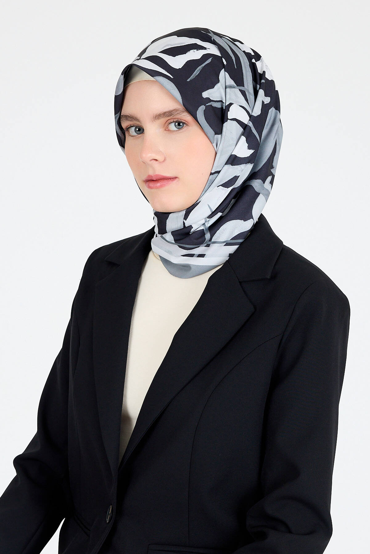 Füme Yaprak Desen Eşarp 3004 - Stilay