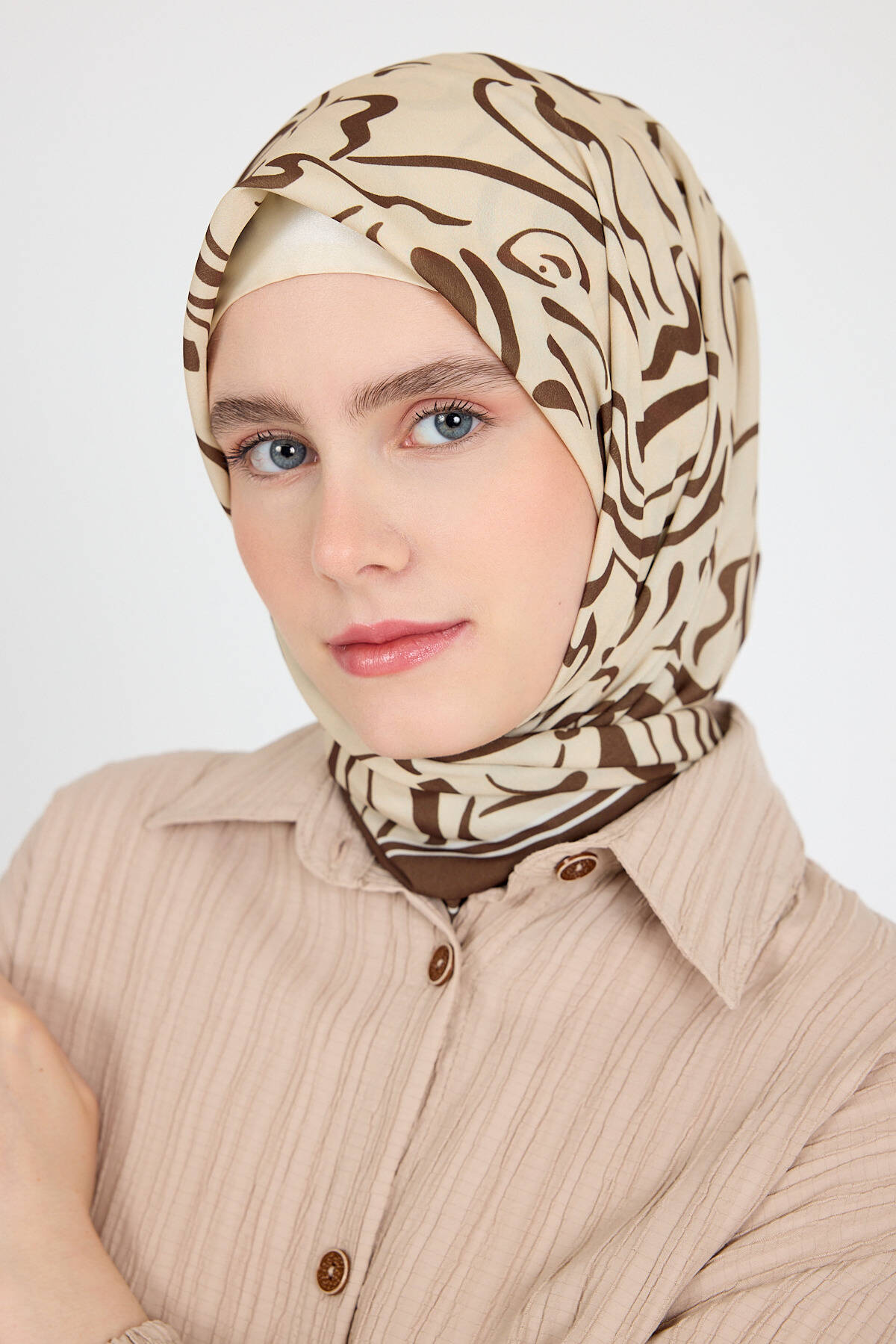 Kahve Desenli Eşarp 5694 - Stilay