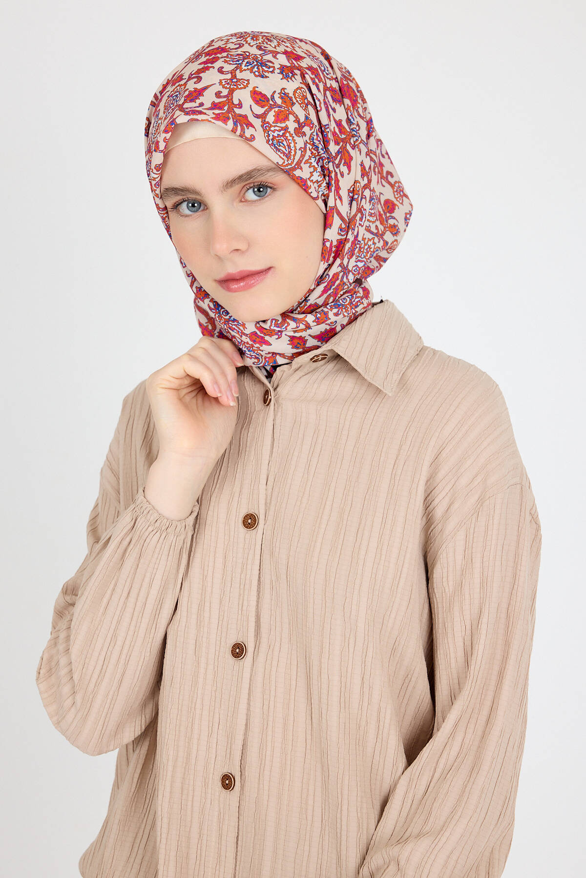 Kahve Desenli Eşarp 5695 - Stilay